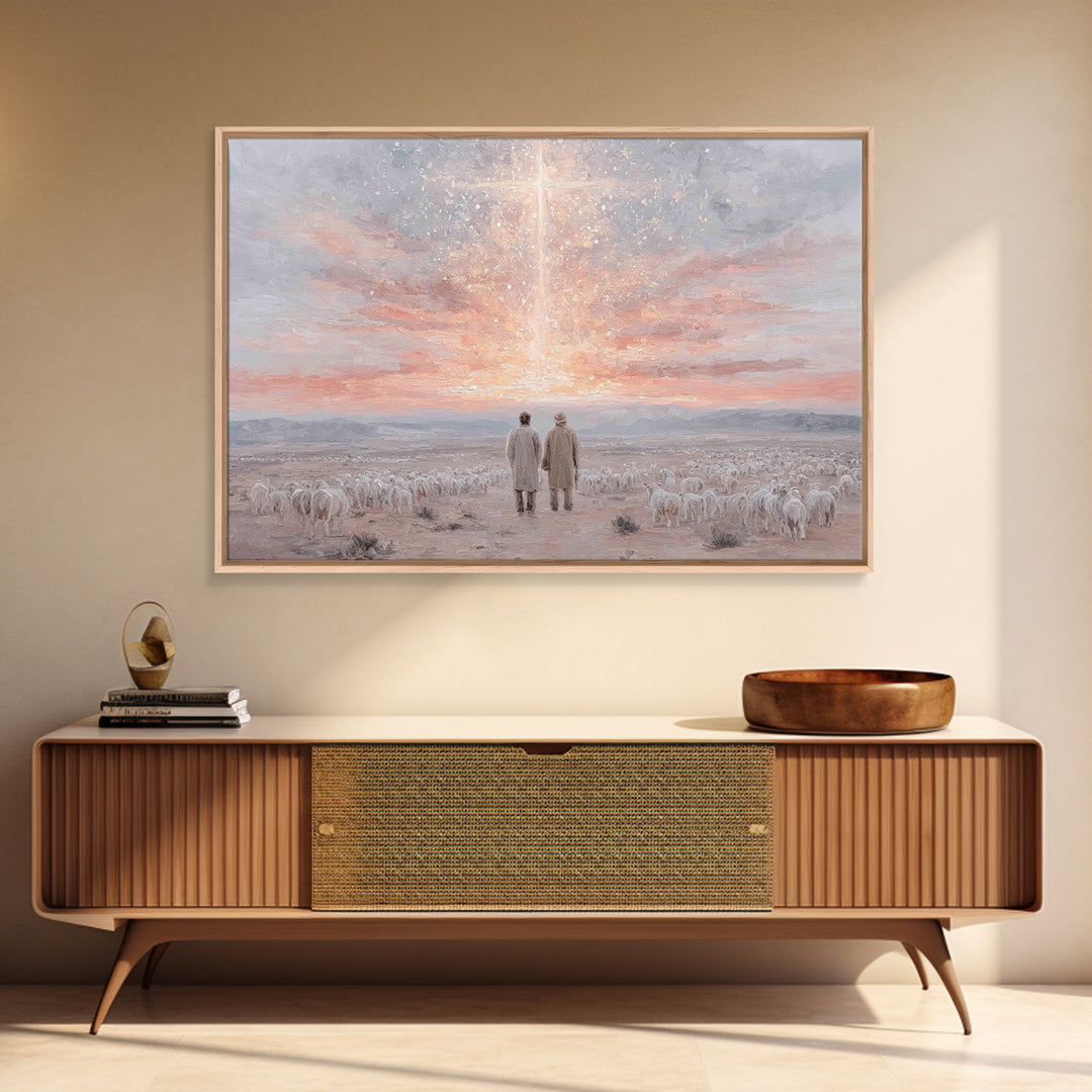 Dawn Of Promise | Framed Canvas Print | Christian Christmas Art | Christian Wall Art | Christian Art Canvas | Christmas Art Prints | Christ