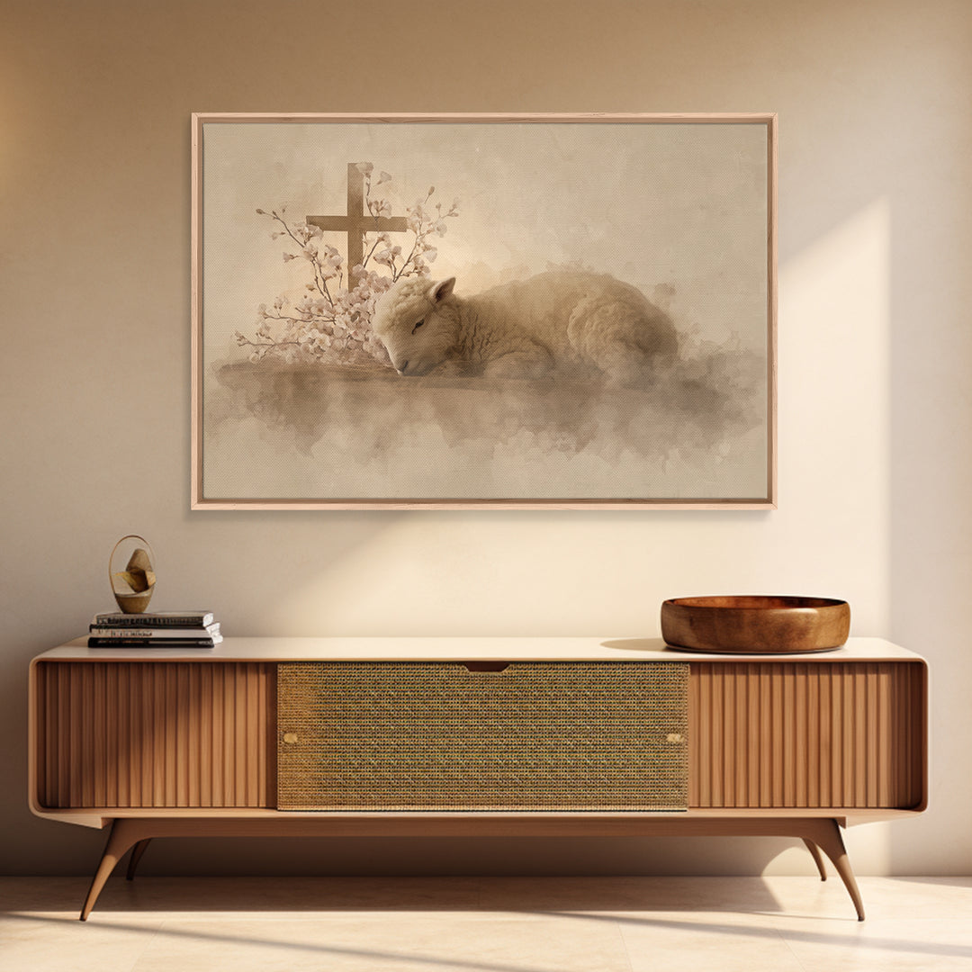 Heavenly Stillness – Framed Canvas Print – Christian Wall Art – Christian Art Print – Minimalist Christian Art – Christian Christmas Art –