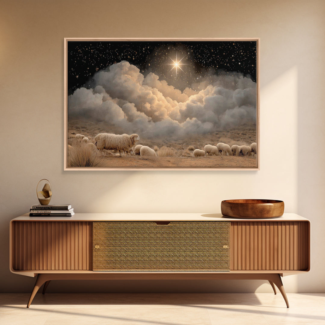 Bethlehem Star, Framed Canvas Print, Christian Christmas Art, Christmas Canvas Wall Art, Christian Art Canvas, Christian Wall Art, Christia