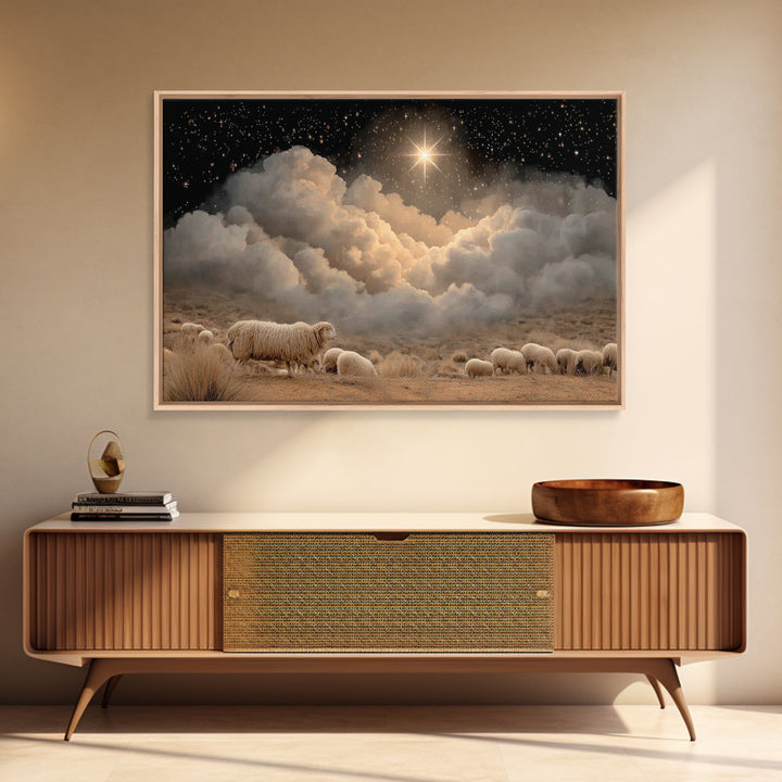 Bethlehem Star, Framed Canvas Print, Christian Christmas Art, Christmas Canvas Wall Art, Christian Art Canvas, Christian Wall Art, Christia