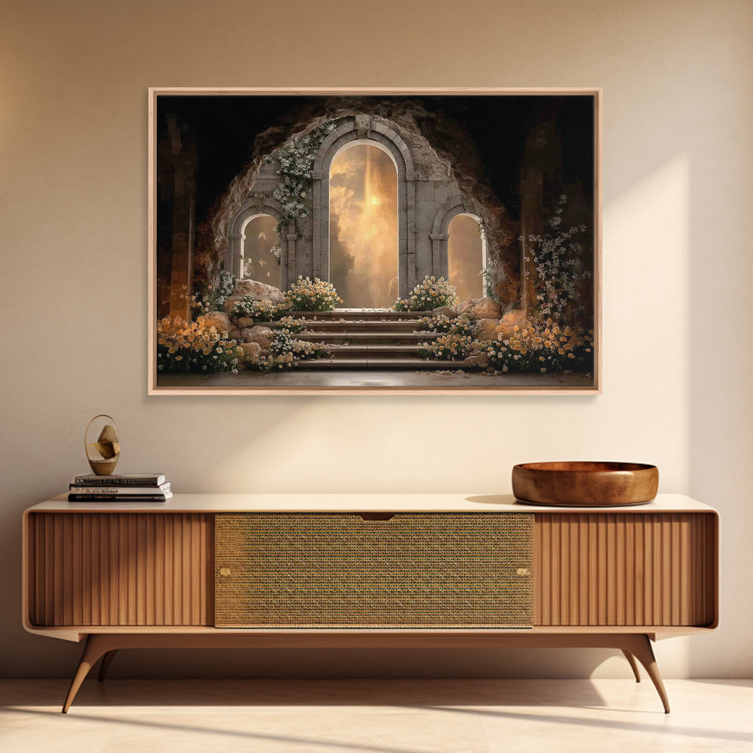 Eternal Garden Light – Framed Canvas Print – Christian Decor – Christian Art Canvas – Unique Christian Art – Christian Wall Art – Christian