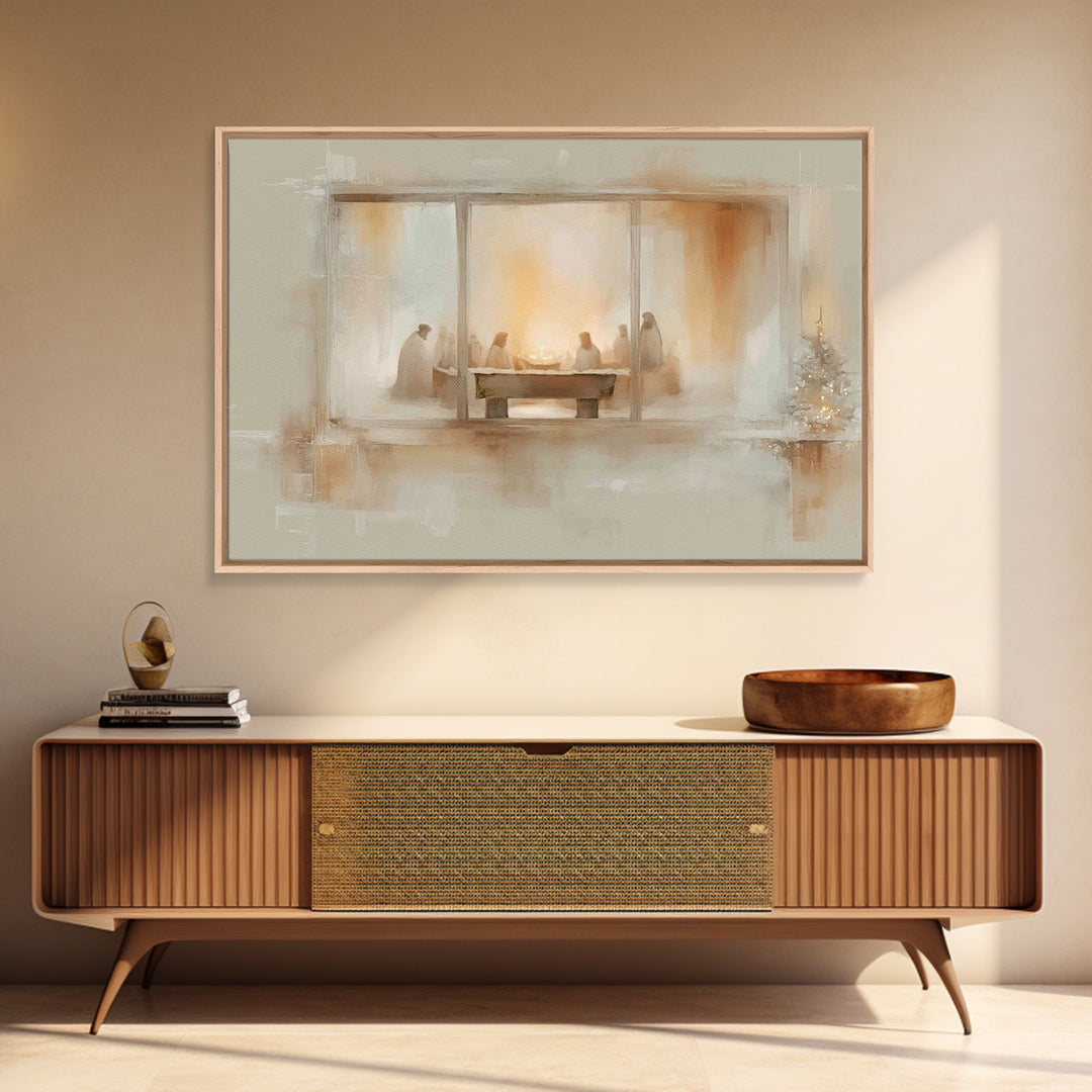 Upper Room Gathering | Framed Canvas Print | Christian Art Canvas | Christian Wall Art | Christmas Art | Christian Art Prints | Christian G