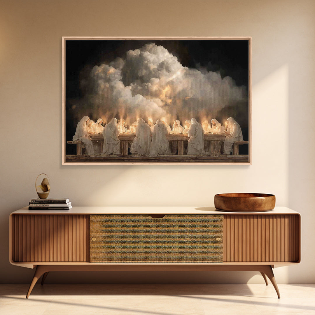 Last Supper Radiance – Framed Canvas Print – Christian Art Canvas – Jesus Wall Art – Christian Decor For Home – Unique Christian Art – Chri