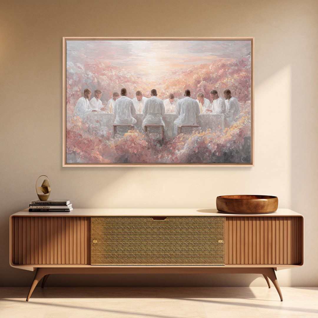 Eternal Communion Light – Framed Canvas Print – Christian Art Canvas – Modern Christian Art – Jesus Painting – Christian Christmas Decorati