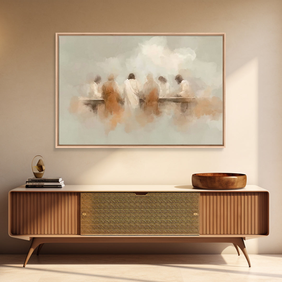 Heavenly Supper Peace – Framed Canvas Print – Christian Wall Art – Christian Art Canvas – Jesus Painting – Christian Art Work – Subtle Chri