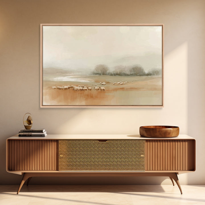 Shepherds In Stillness | Framed Canvas Print | Christian Art Print | Christian Wall Art | Subtle Christian Paintings | Christian Decor | Mo