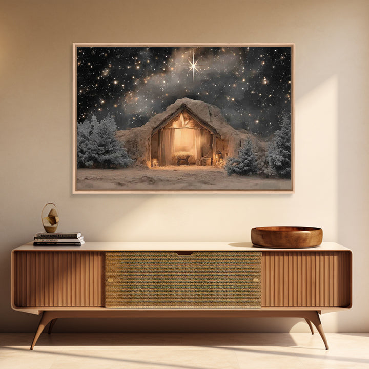 The Guiding Star – Framed Canvas Print – Christian Wall Art – Christian Art Canvas – Jesus Painting – Christmas Art – Christian Christmas D