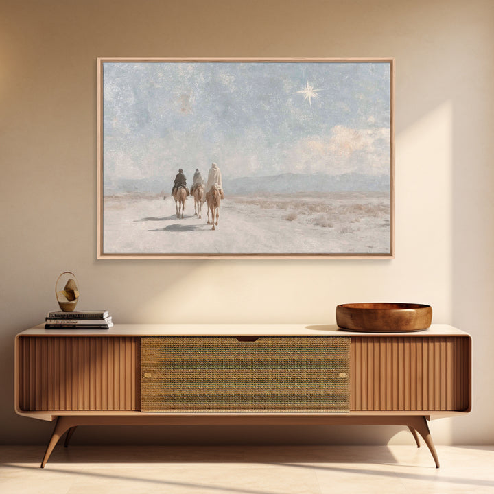 Holy Star Path – Framed Canvas Print – Christian Christmas Art – Christian Art – Christian Art Canvas – Vintage Christmas Art – Christmas W