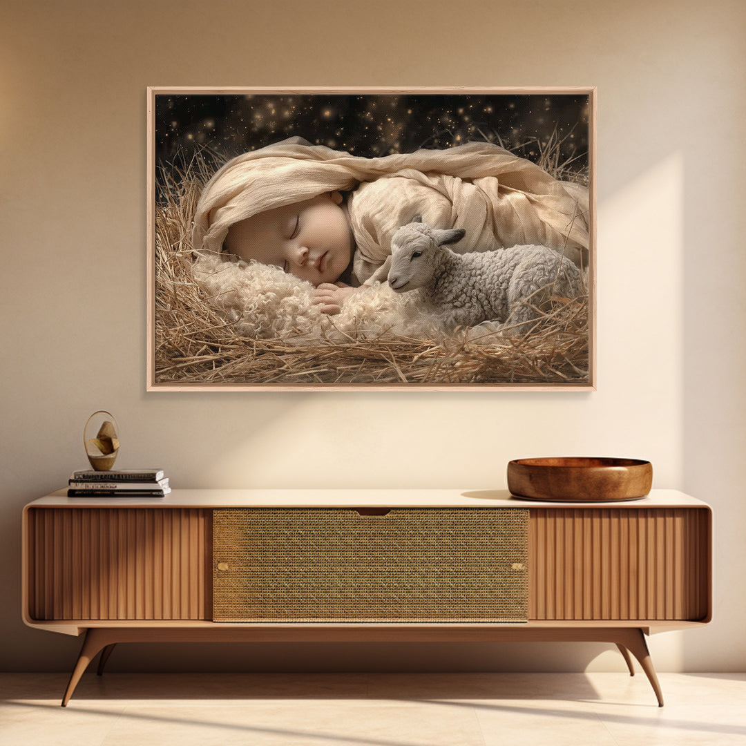 Blessed Arrival – Framed Canvas Print – Christian Art – Christian Art Canvas – Christmas Wall Art – Jesus Painting – Christian Wall Art