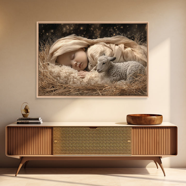 Blessed Arrival – Framed Canvas Print – Christian Art – Christian Art Canvas – Christmas Wall Art – Jesus Painting – Christian Wall Art