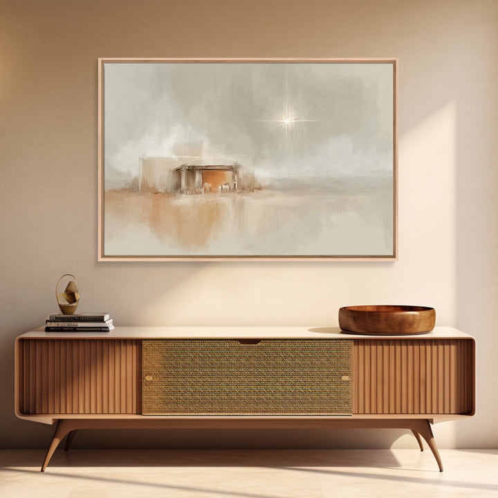 Courtyard Wonder – Framed Canvas Print – Christian Wall Art – Christmas Wall Art – Christian Art Canvas – Christmas Art