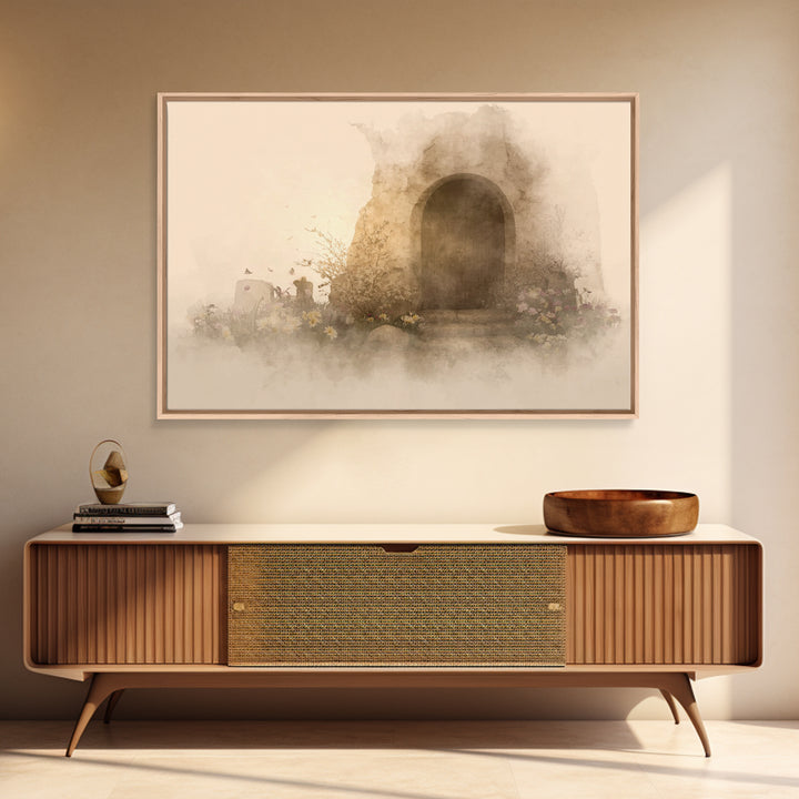 Tomb Of Light | Framed Canvas Print | Christian Wall Art | Christian Art Print | Abstract Christian Art | Subtle Christian Art | Christian