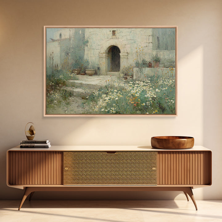 Ancient Sanctuary, Framed Canvas Print, Christian Wall Art, Christian Art Canvas, Vintage Christian Art, Christian Painting, Christian Deco