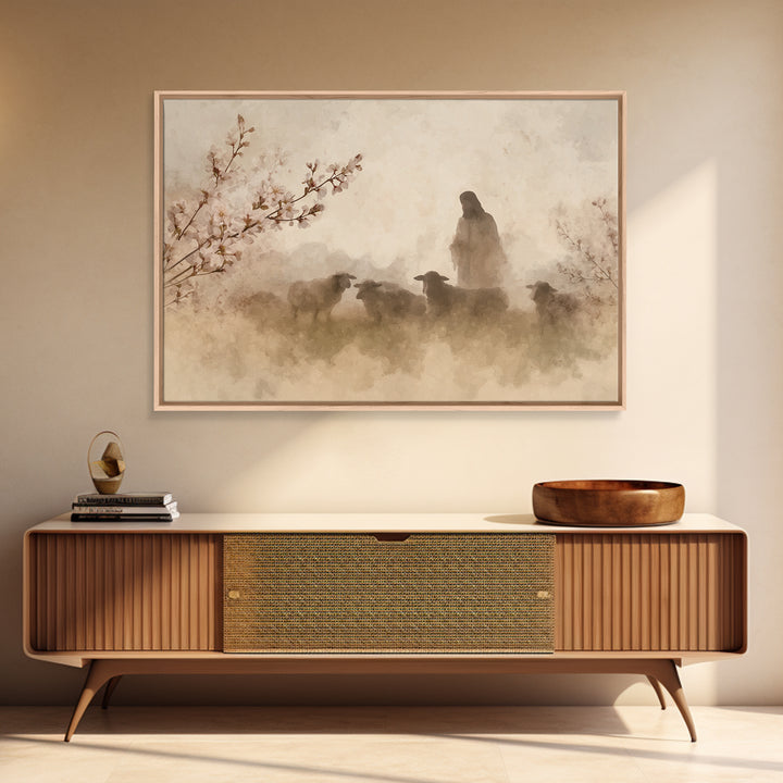 Guardian Of The Flock – Framed Canvas Print – Christian Art Canvas – Christian Wall Art – Christian Painting – Modern Christian Art – Chris