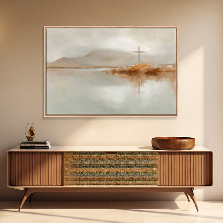 Grace On The Horizon – Framed Canvas Print – Minimalist Christian Art – Christian Wall Art – Christian Art Print – Christian Gift Ideas – C