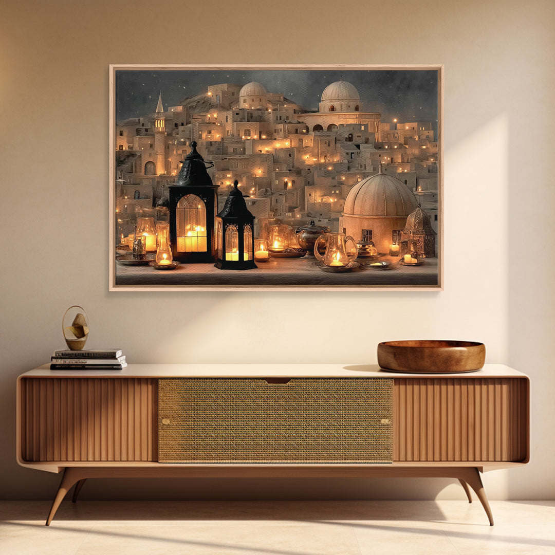 City Of Light – Framed Canvas Print – Christian Wall Art – Christian Christmas Art – Christian Art Canvas – Christian Decor – Jesus Art