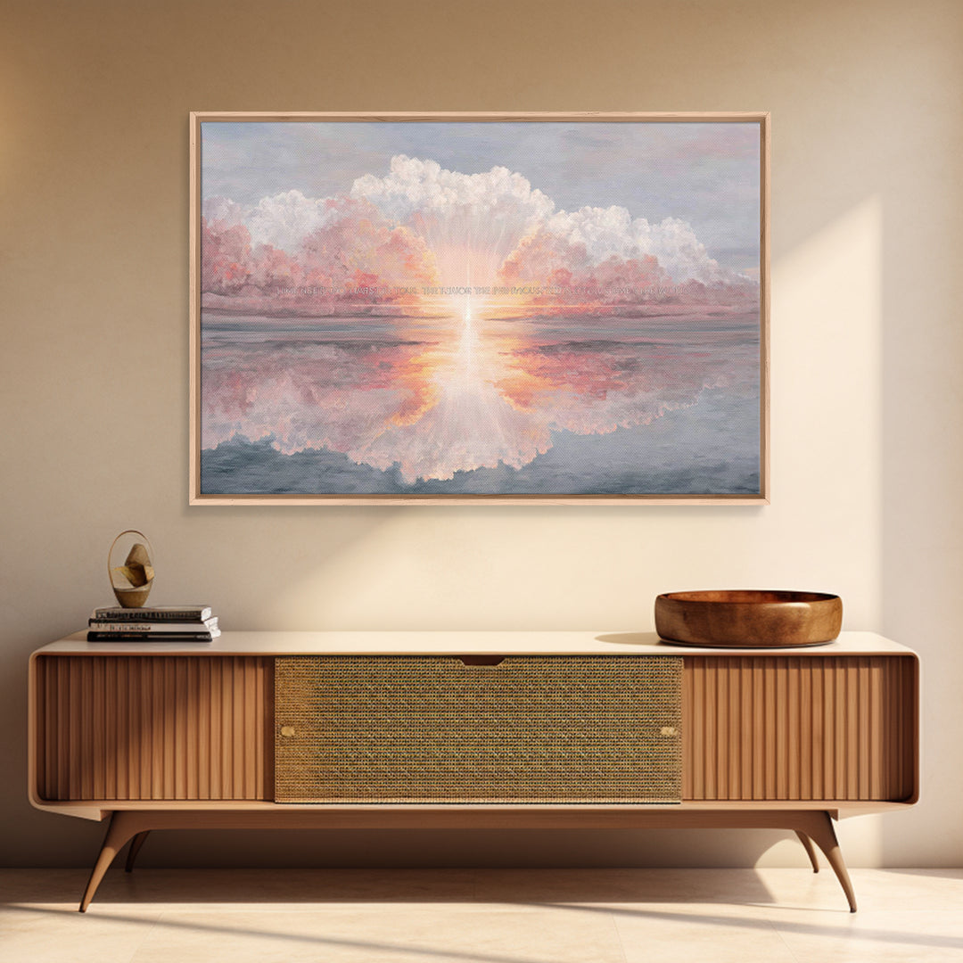 Heavenly Dawn Radiance, Framed Canvas Print, Christian Wall Art, Christian Art Canvas, Modern Christian Art, Christian Gift Ideas, Christma