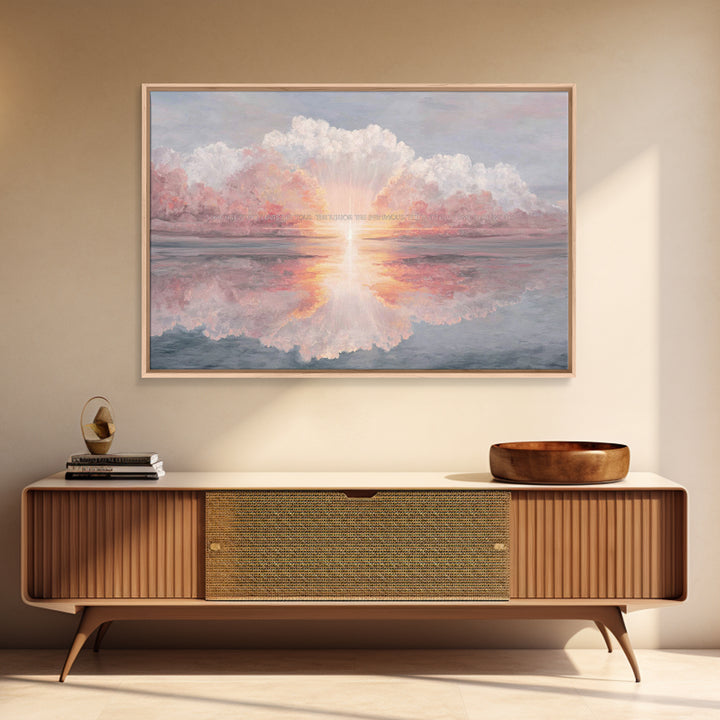 Heavenly Dawn Radiance, Framed Canvas Print, Christian Wall Art, Christian Art Canvas, Modern Christian Art, Christian Gift Ideas, Christma