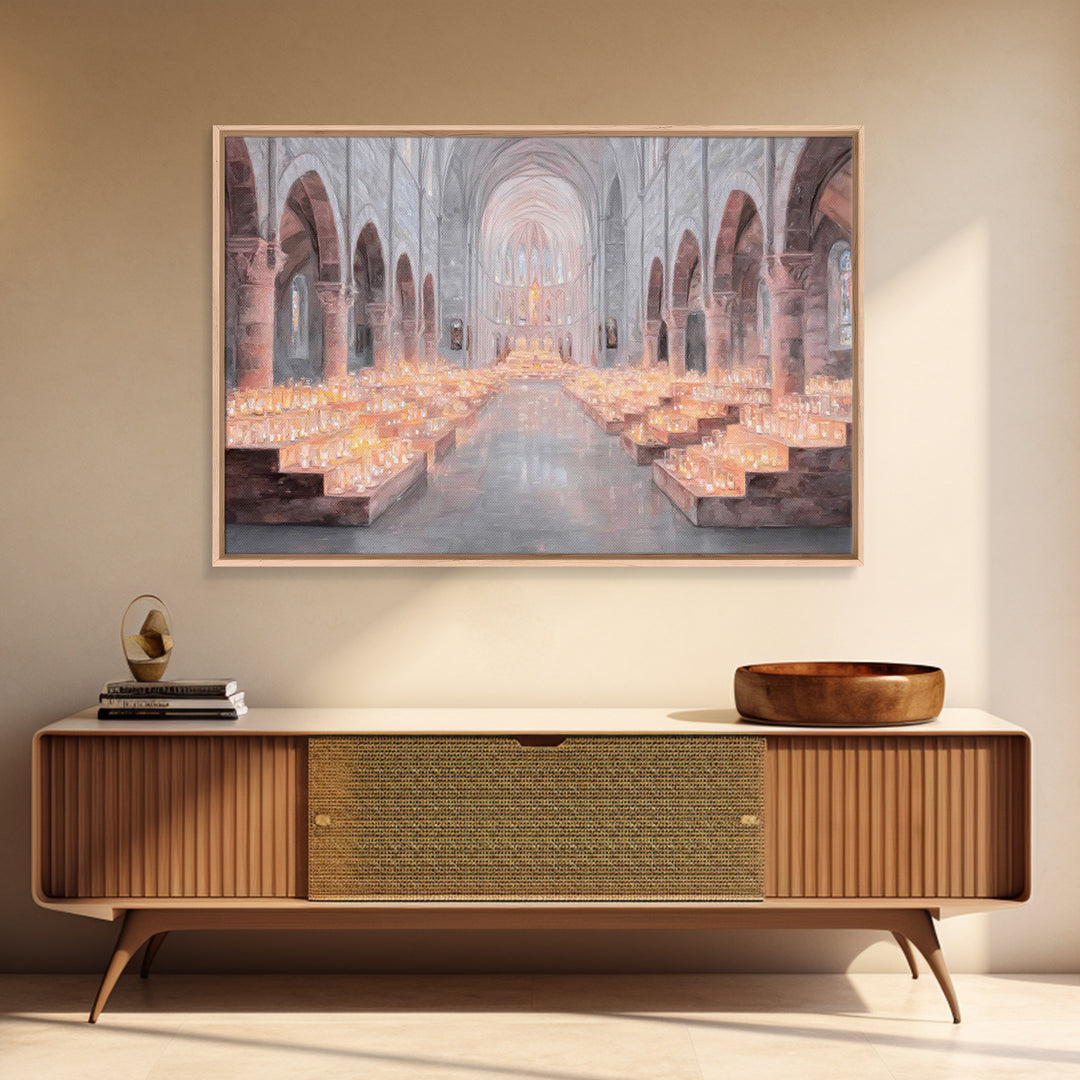 Holy Cathedral Glow, Framed Canvas Print, Christian Wall Art, Christian Art Canvas, Modern Christian Art, Christian Art Prints, Christian D