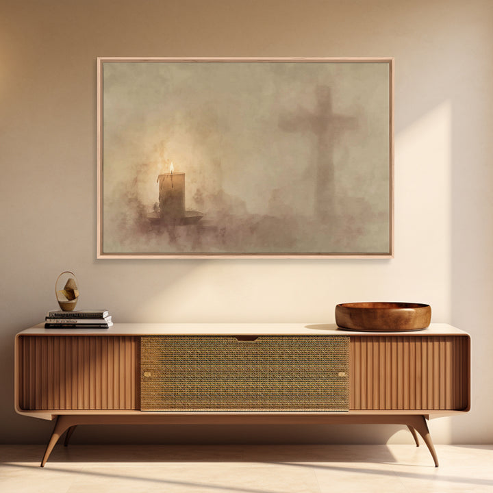 Quiet Devotion – Framed Canvas Print – Christian Art – Christian Wall Art – Moody Christian Art – Christian Art Canvas