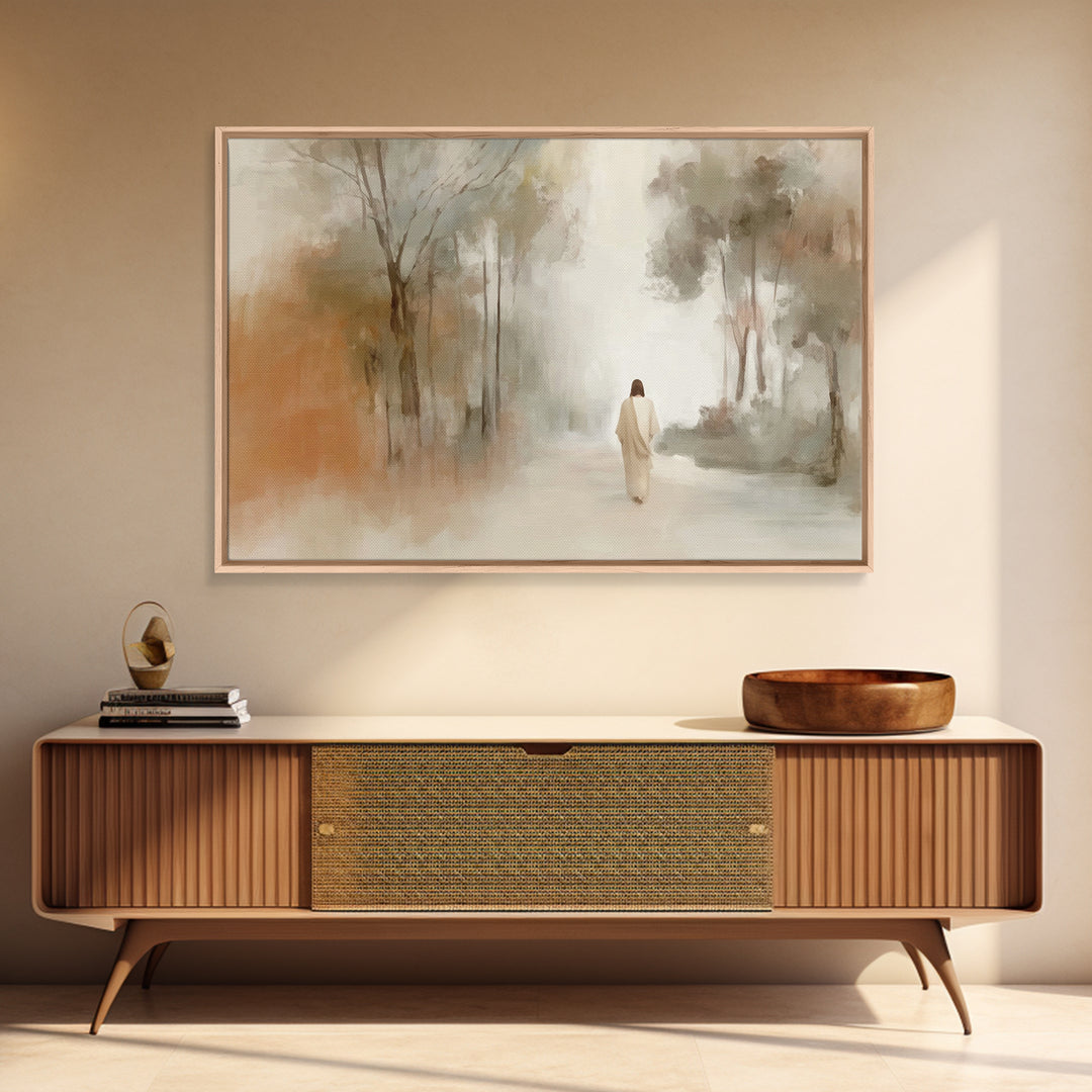 Radiant Path Home – Framed Canvas Print – Christian Wall Art – Christian Art Canvas – Pastoral Scenery – Christian Painting – Christian Dec