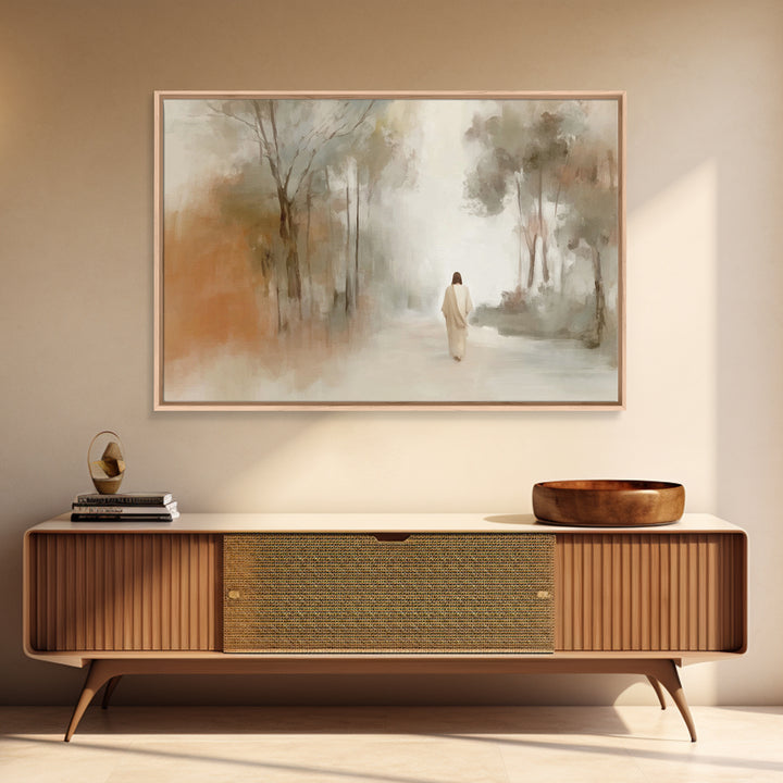 Radiant Path Home – Framed Canvas Print – Christian Wall Art – Christian Art Canvas – Pastoral Scenery – Christian Painting – Christian Dec