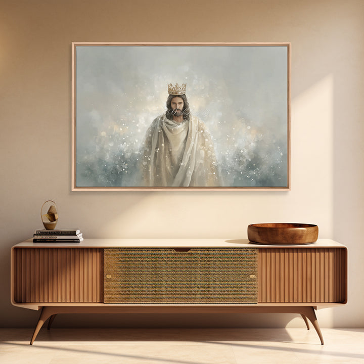 King Of All, Framed Canvas Print, Christian Wall Art, Christian Art Canvas, Christian Painting, Christian Art Gift, Large Jesus Painting