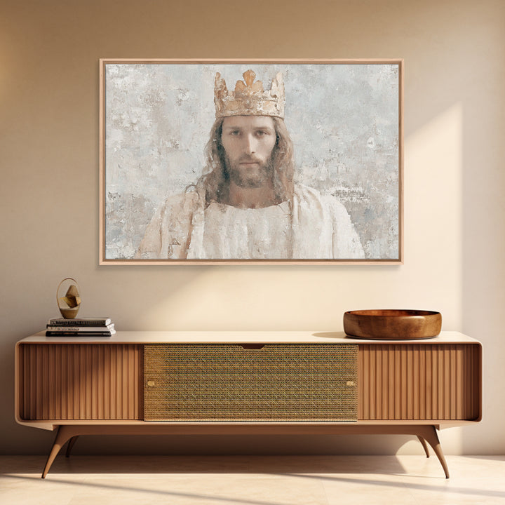 Eternal King – Framed Canvas Print – Christian Wall Art – Vintage Christian Art – Christian Art Canvas – Jesus Painting – Christian Gift Id