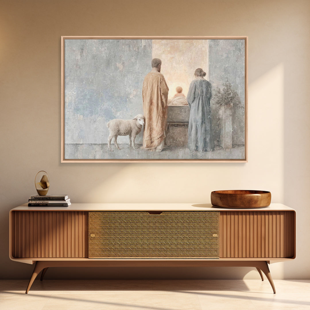 Holy Nativity – Framed Canvas Print – Christian Wall Art – Christmas Art – Christian Art Canvas – Christian Christmas Art – Christian Decor