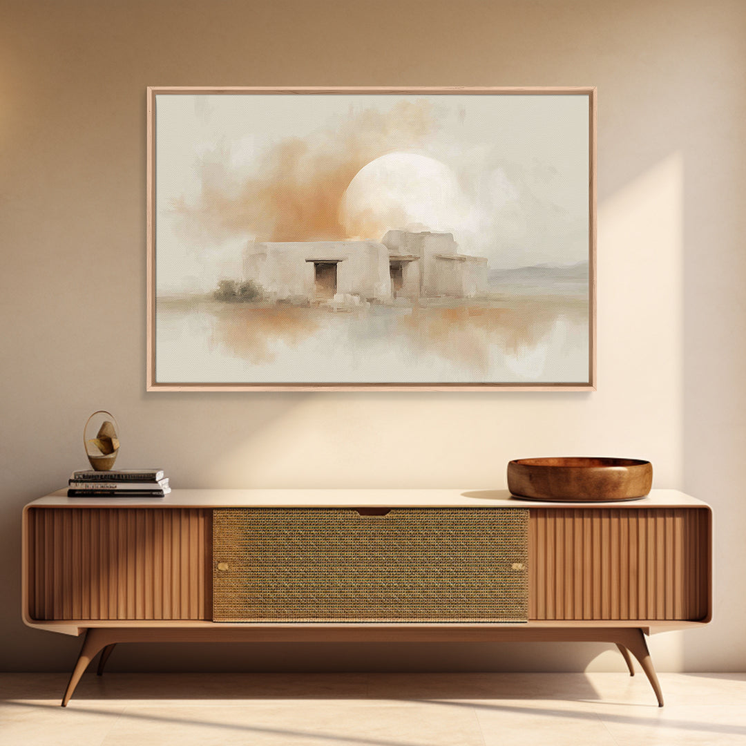 Bethlehem Dawn Dwelling | Framed Canvas Print | Christian Art Canvas | Christian Wall Art | Christmas Art Prints | Christian Christmas Art