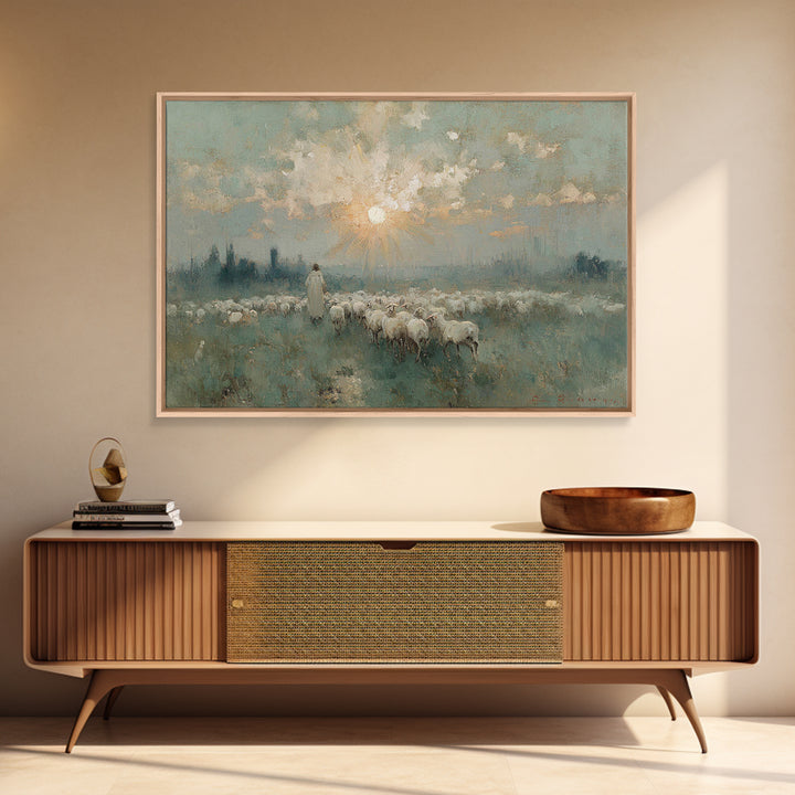 Rising Light – Framed Canvas Print – Christian Art Canvas – Christian Wall Art – Jesus Painting – Large Christian Art – Christian Christmas
