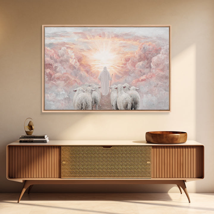 Heavenly Dawn – Framed Canvas Print – Christian Wall Art – Christian Art Canvas – Jesus Painting – Christian Decor – Modern Christian Art
