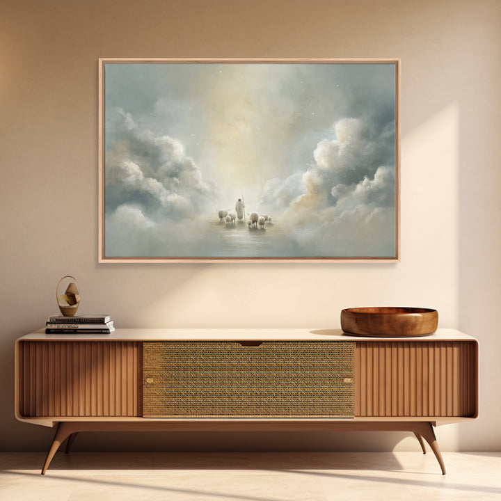 Cloudborne Peace – Framed Canvas Print – Minimalist Christian Art – Christian Art Canvas – Christian Wall Art – Subtle Christian Art – Chri