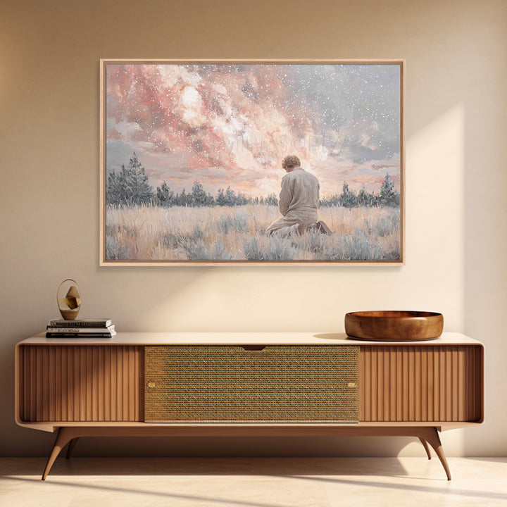 Heavens In Quiet – Framed Canvas Print – Christian Wall Art – Christian Art Canvas – Modern Christian Art – Christian Gift – Jesus Painting