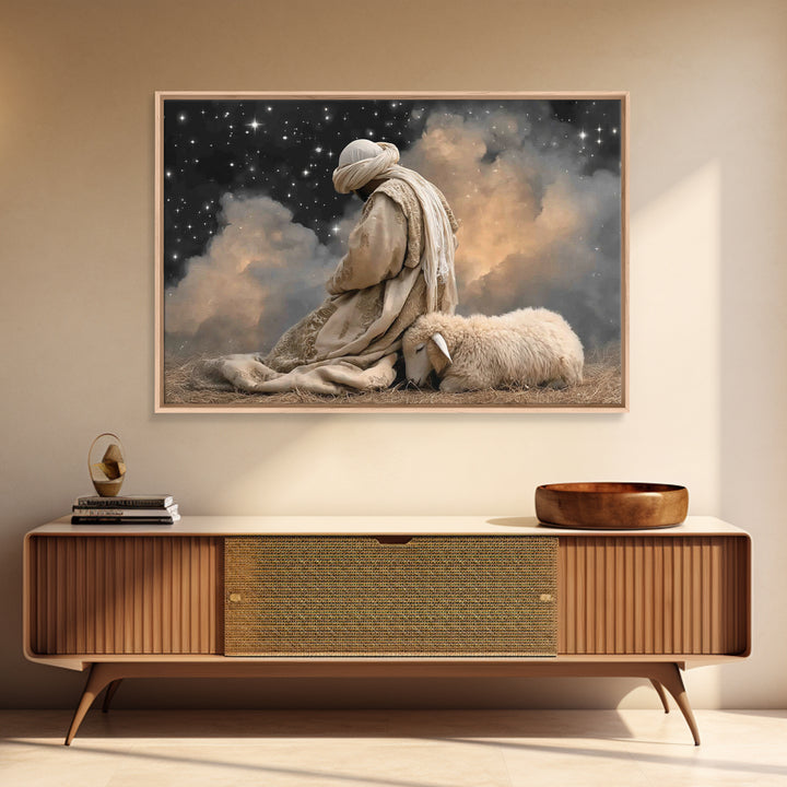 Desert Night Hope – Framed Canvas Print – Christian Wall Art – Christian Art Canvas – Christian Painting – Unique Christian Art – Christian