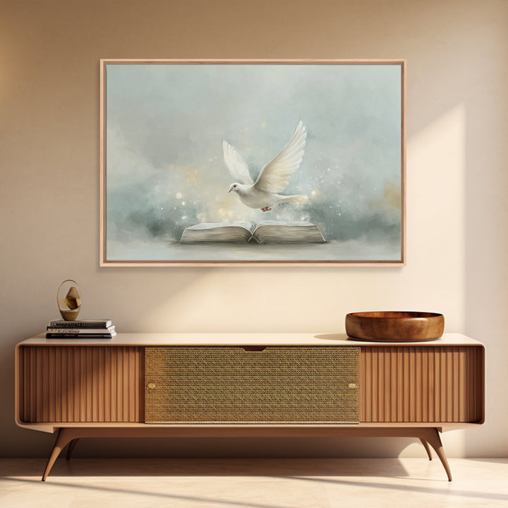 Dove Of Grace, Framed Canvas Print, Christian Art Canvas, Christian Wall Art, Christian Gift Ideas, Modern Christian Art, Christian Paintin