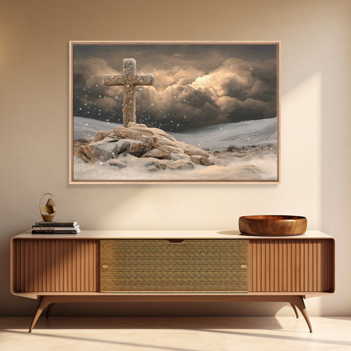 Dawn Of Redemption | Framed Canvas Print | Christian Christmas Art | Christian Art Canvas | Christian Wall Art | Moody Christian Art | Chri