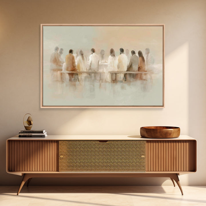 Holy Evening Communion, Framed Canvas Print, Christian Wall Art, Christian Art Canvas, Subtle Christian Art, Jesus Painting, Christian Chri