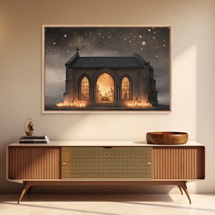 Ancient Supper Sanctuary – Framed Canvas Print – Christian Wall Art – Vintage Christian Art – Jesus Painting – Christian Art Canvas – Chris
