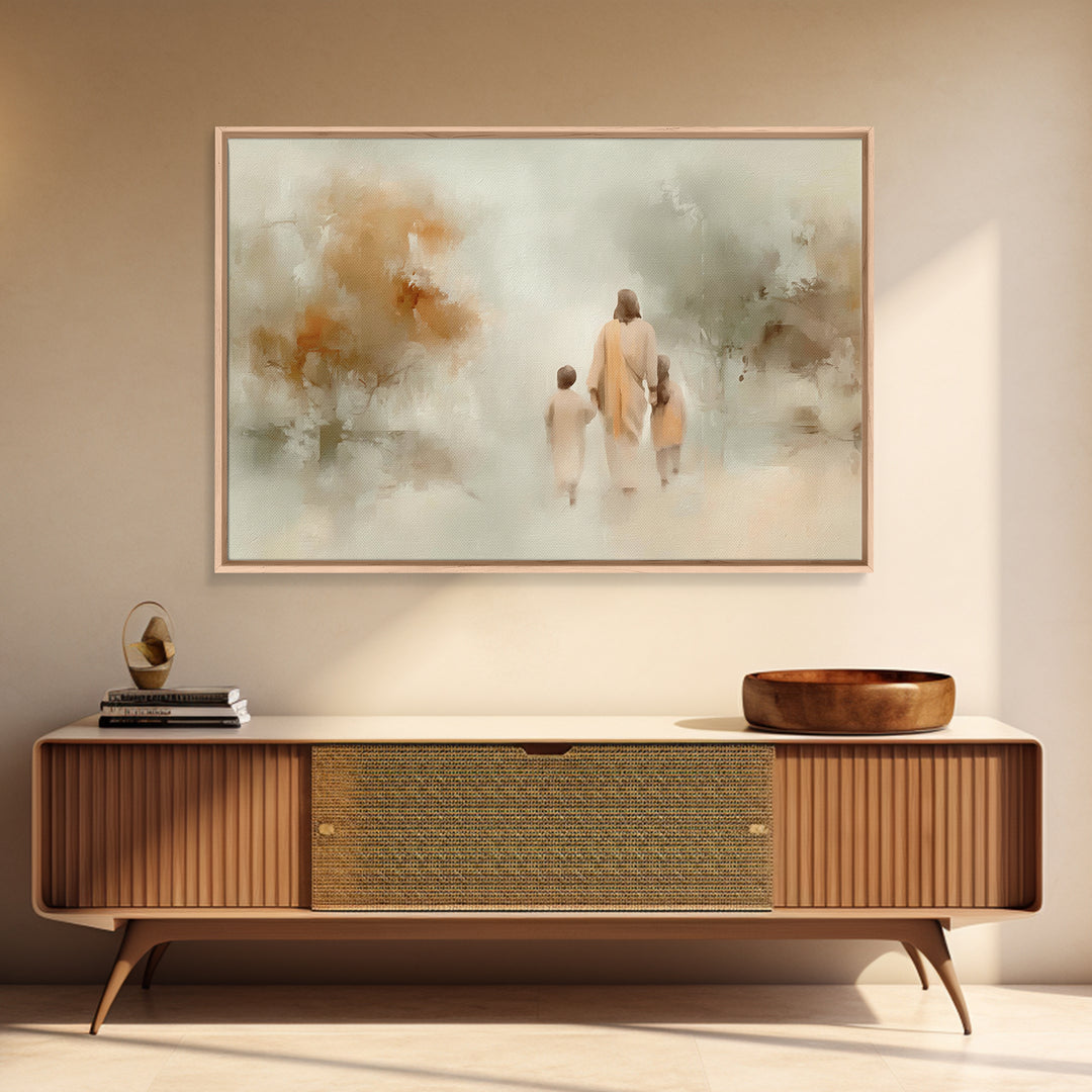 Soft Path Light | Framed Canvas Print | Christian Art Canvas | Minimalist Christian Art | Jesus Painting | Christian Wall Art | Christian D