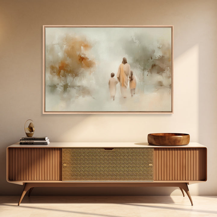 Soft Path Light | Framed Canvas Print | Christian Art Canvas | Minimalist Christian Art | Jesus Painting | Christian Wall Art | Christian D