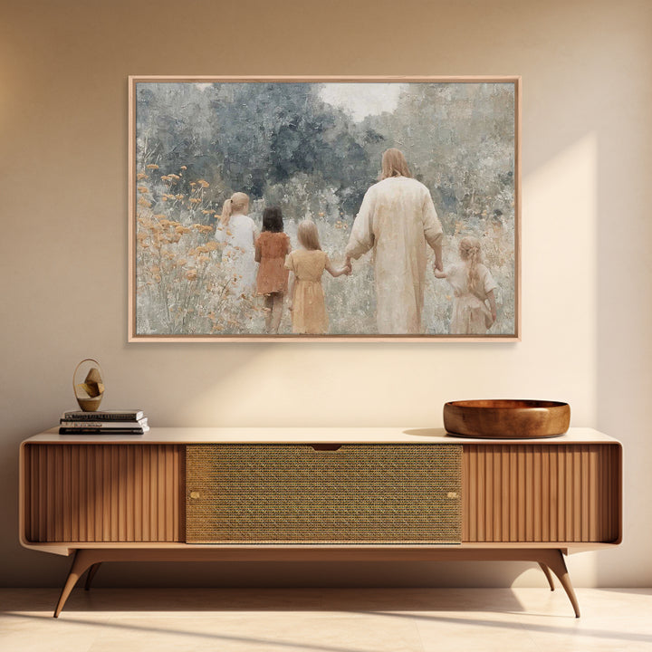 Fields Of Promise | Framed Canvas Print | Christian Art Canvas | Jesus Painting | Christian Decor For Home | Large Christian Art | Christia