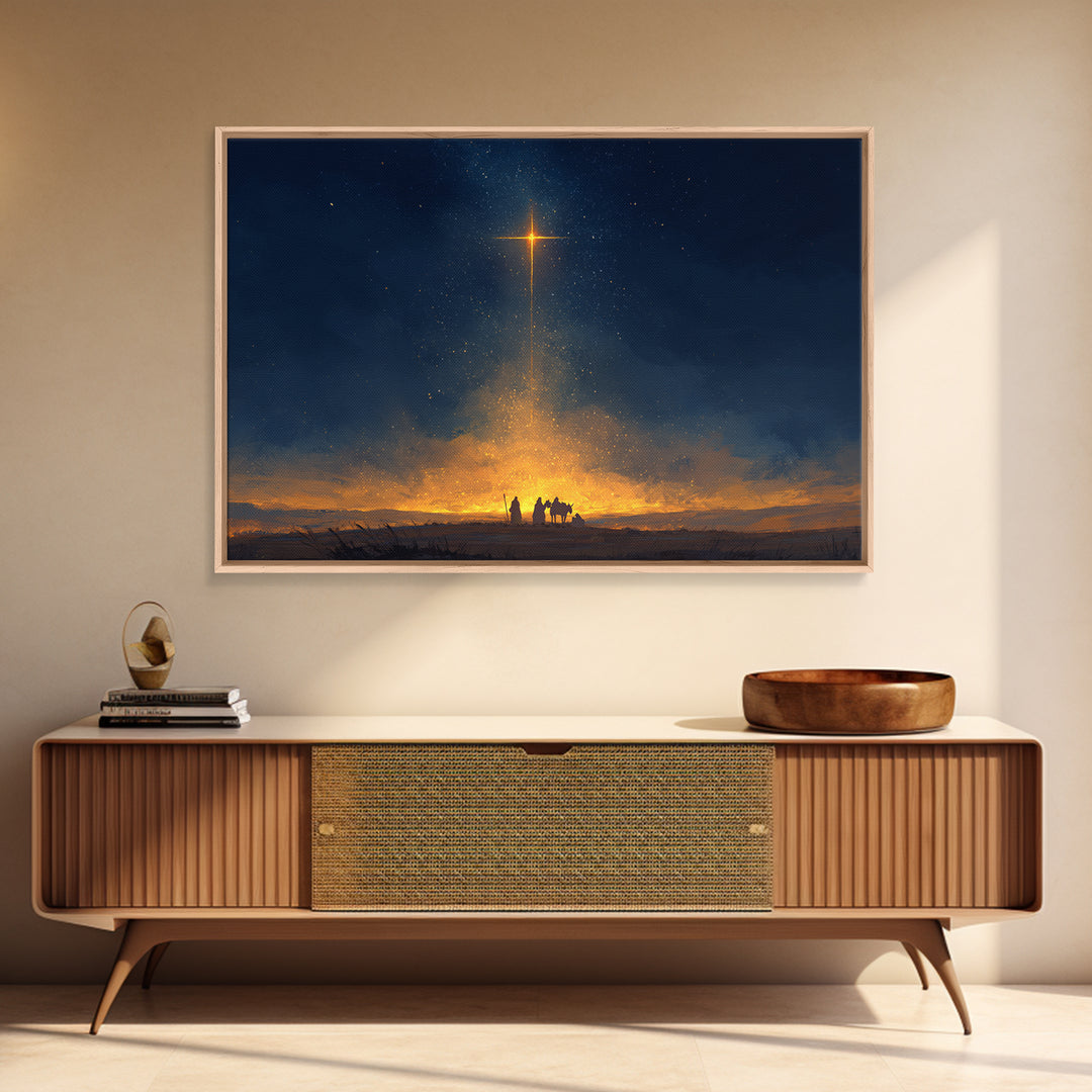 Star Of Wonder – Framed Canvas Print – Christian Christmas Art – Christmas Wall Art – Christmas Canvas Wall Art – Christian Art Canvas – Ch