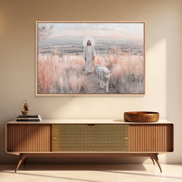 Radiant Path Light, Framed Canvas Print, Christian Art Print, Jesus Painting, Christian Decor, Large Christian Art, Subtle Christian Painti