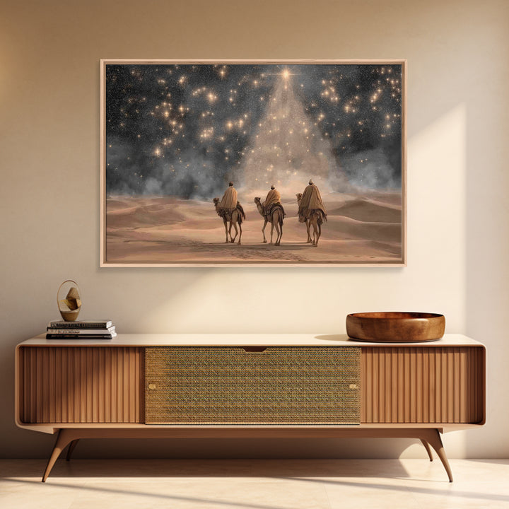 Bethlehem Journey, Framed Canvas Print, Christian Christmas Art, Christian Art Canvas, Christmas Wall Art, Christian Decor, Christian Art W