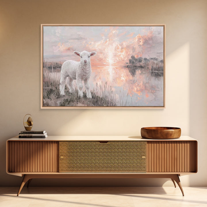 Dawn Of The Lamb – Framed Canvas Print – Christian Wall Art – Christian Art Canvas – Christian Decor – Christian Gift Ideas – Subtle Christ