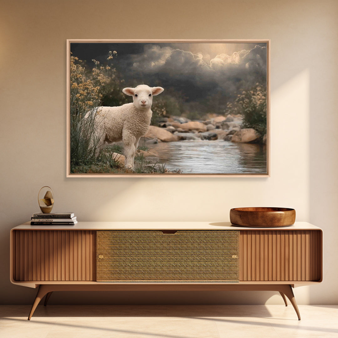 Light Of Innocence, Framed Canvas Print, Christian Wall Art, Christian Painting, Subtle Christian Art, Christian Art Canvas