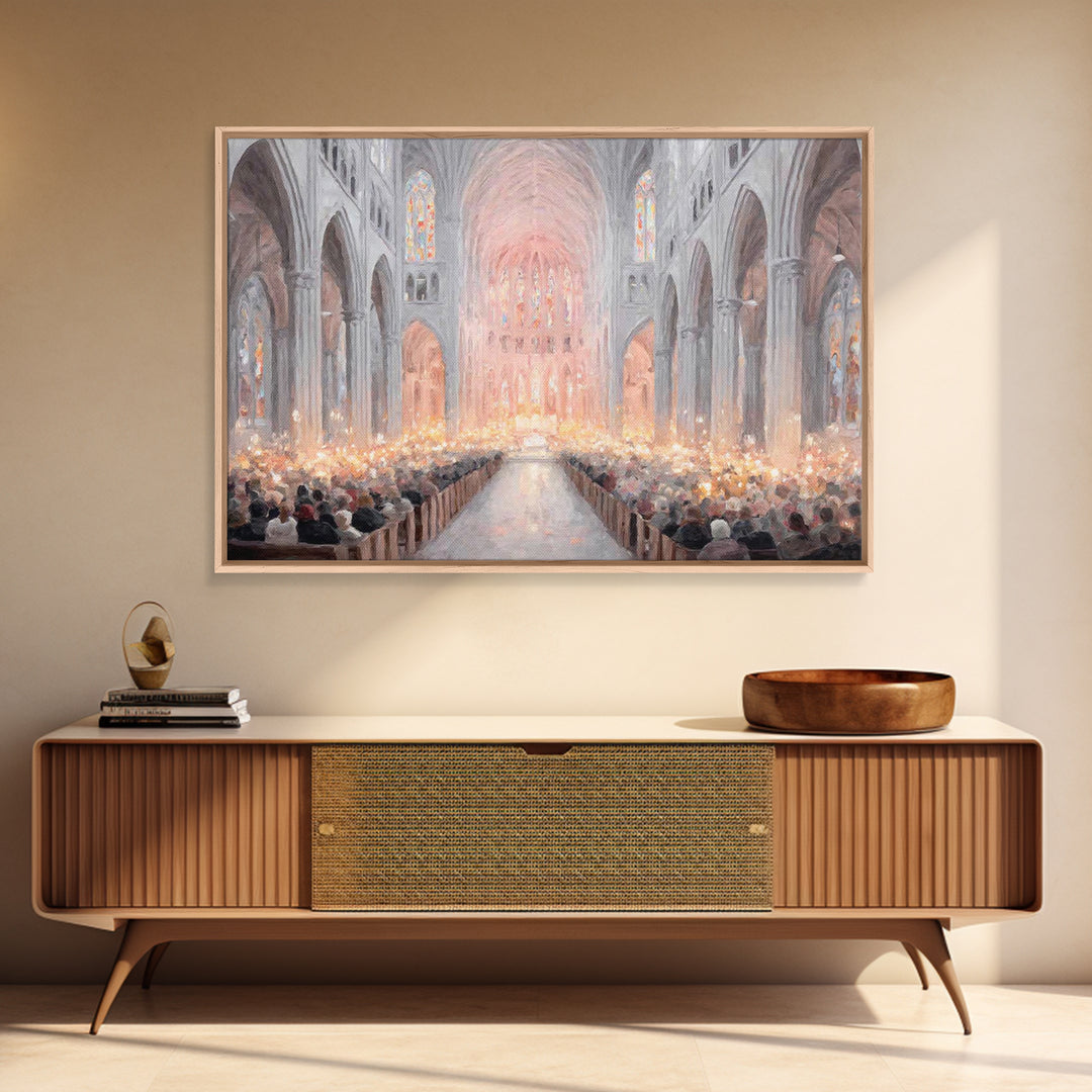 Candlelight Choir – Framed Canvas Print – Christian Art – Framed Christian Art – Christmas Wall Art – Christian Christmas Art – Christian A