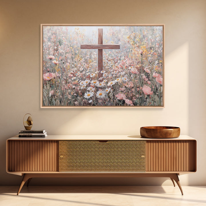 Field Of Grace, Framed Canvas Print, Christian Painting, Christian Wall Art, Christian Art Canvas, Large Christian Art