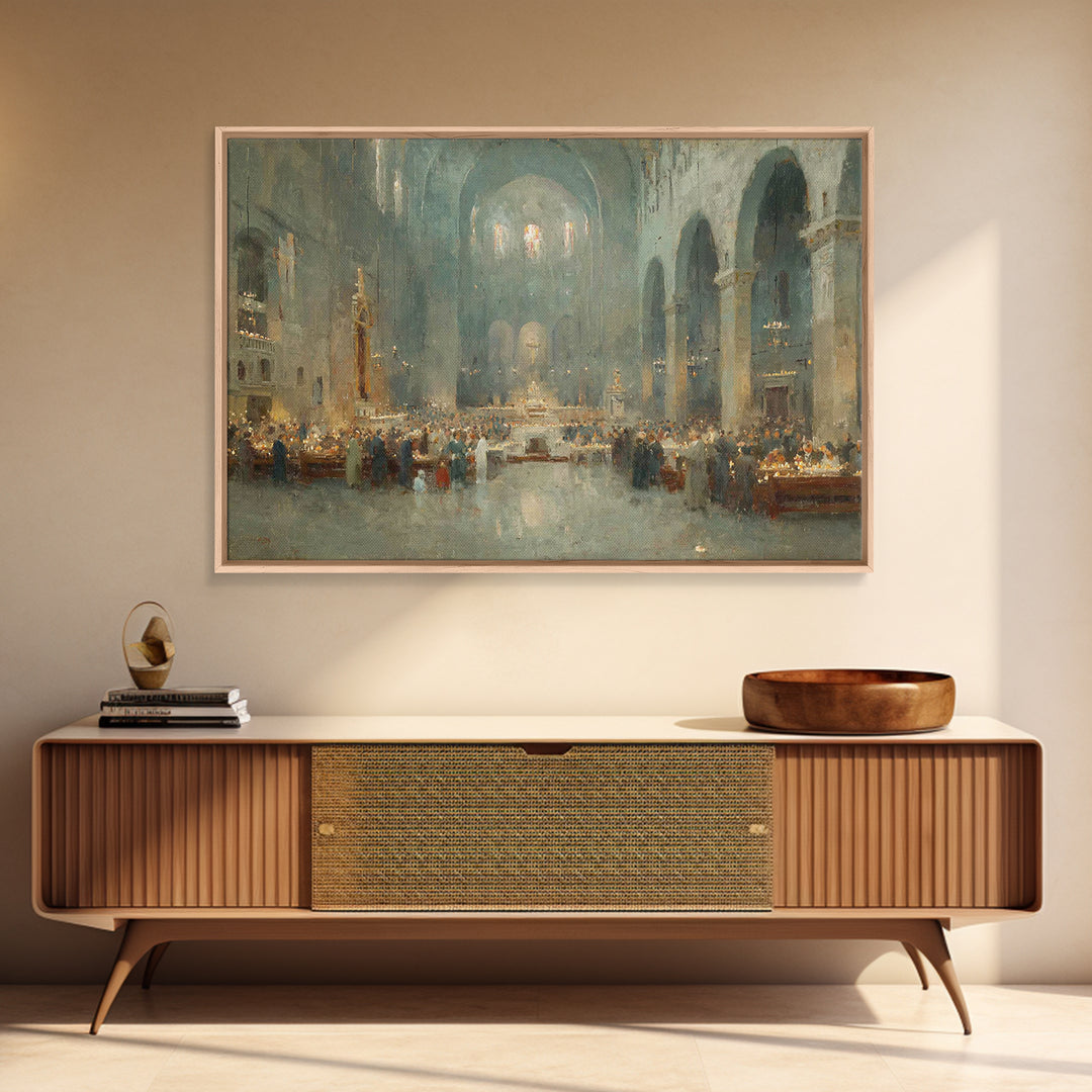 Radiant Mass – Framed Canvas Print – Christian Art Painting – Christmas Canvas Wall Art – Vintage Christian Art – Christian Wall Art – Chri